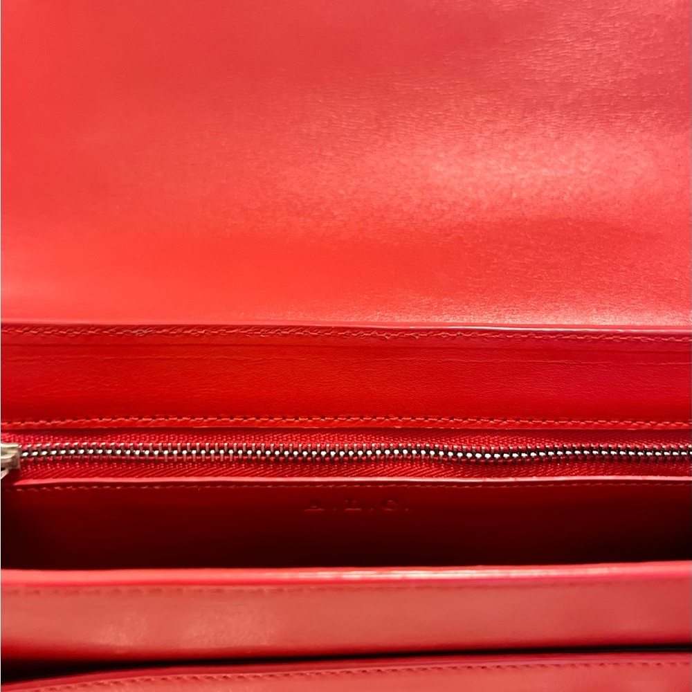 A.L.C. Red Leather Shoulder Crossbody Handbag - Picture 7 of 11